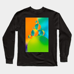 Colorful close up of oil drops in water Long Sleeve T-Shirt